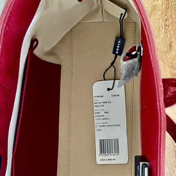 Akris Ai Woven Braided Top-Handle Leather Bag Crimson Red NWT - Picture 7 of 15